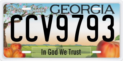 GA license plate CCV9793