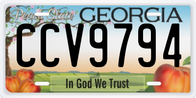 GA license plate CCV9794