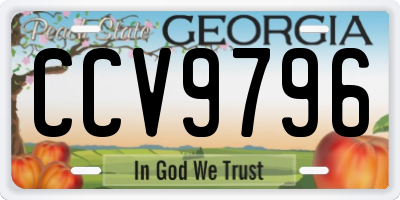 GA license plate CCV9796