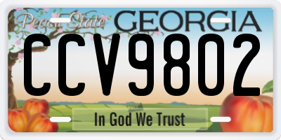 GA license plate CCV9802
