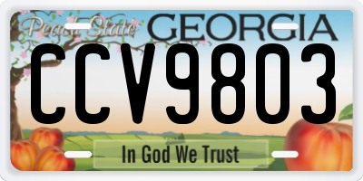 GA license plate CCV9803
