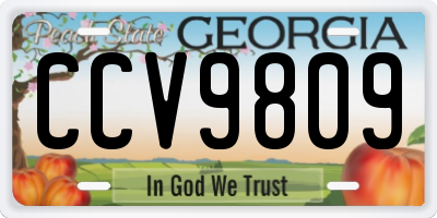 GA license plate CCV9809