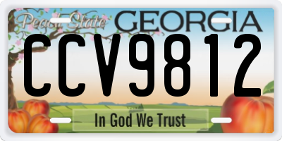 GA license plate CCV9812