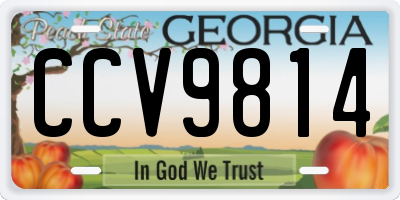 GA license plate CCV9814