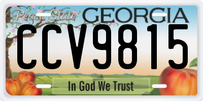 GA license plate CCV9815