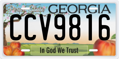 GA license plate CCV9816