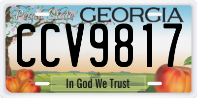 GA license plate CCV9817