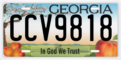 GA license plate CCV9818