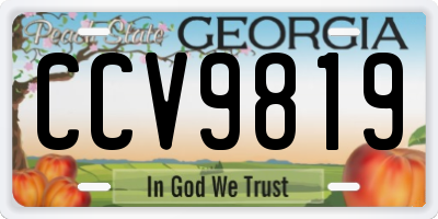 GA license plate CCV9819