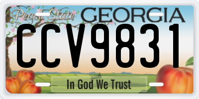 GA license plate CCV9831