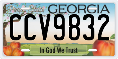 GA license plate CCV9832