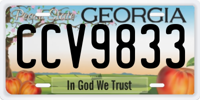 GA license plate CCV9833