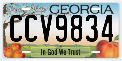 GA license plate CCV9834