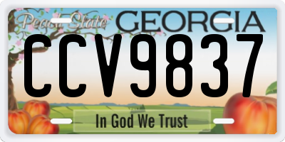 GA license plate CCV9837