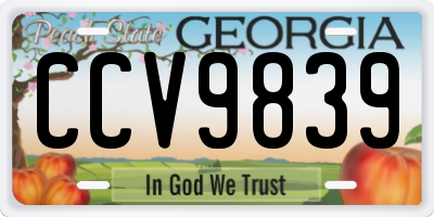 GA license plate CCV9839
