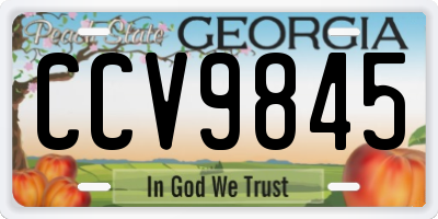 GA license plate CCV9845