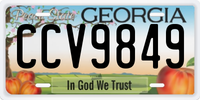 GA license plate CCV9849