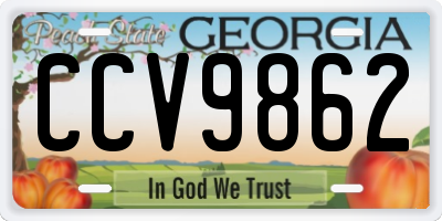 GA license plate CCV9862
