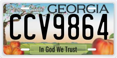 GA license plate CCV9864