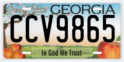 GA license plate CCV9865