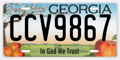 GA license plate CCV9867