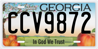 GA license plate CCV9872