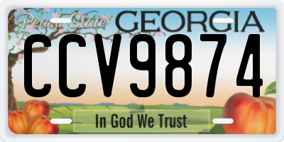 GA license plate CCV9874