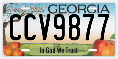 GA license plate CCV9877