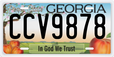 GA license plate CCV9878