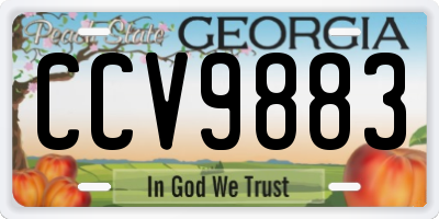 GA license plate CCV9883