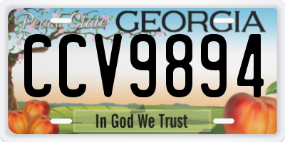 GA license plate CCV9894