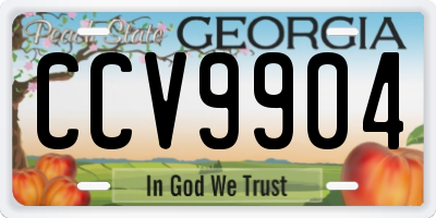 GA license plate CCV9904