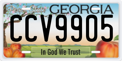 GA license plate CCV9905