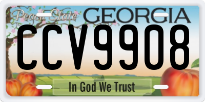 GA license plate CCV9908
