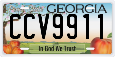 GA license plate CCV9911