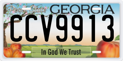 GA license plate CCV9913
