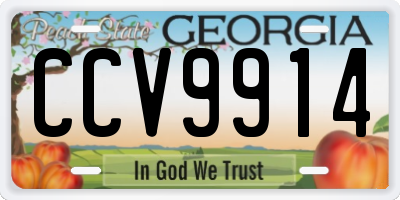 GA license plate CCV9914