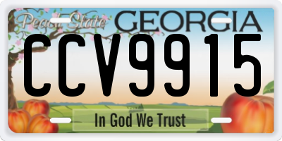 GA license plate CCV9915