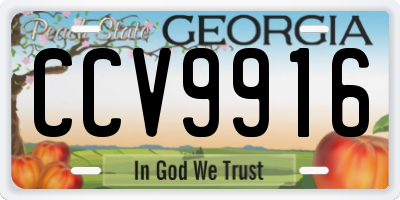 GA license plate CCV9916