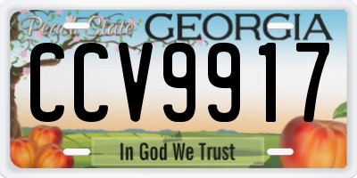 GA license plate CCV9917