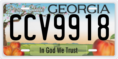 GA license plate CCV9918