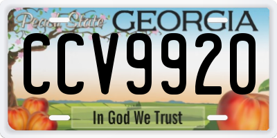 GA license plate CCV9920