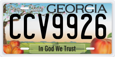 GA license plate CCV9926