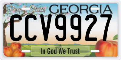 GA license plate CCV9927