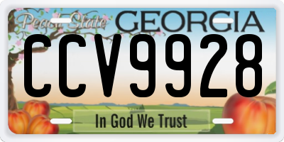 GA license plate CCV9928