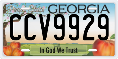 GA license plate CCV9929