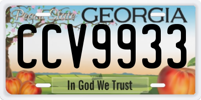 GA license plate CCV9933