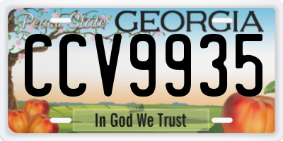 GA license plate CCV9935