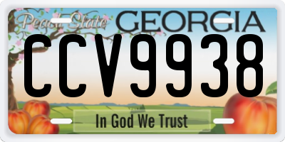 GA license plate CCV9938