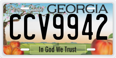 GA license plate CCV9942